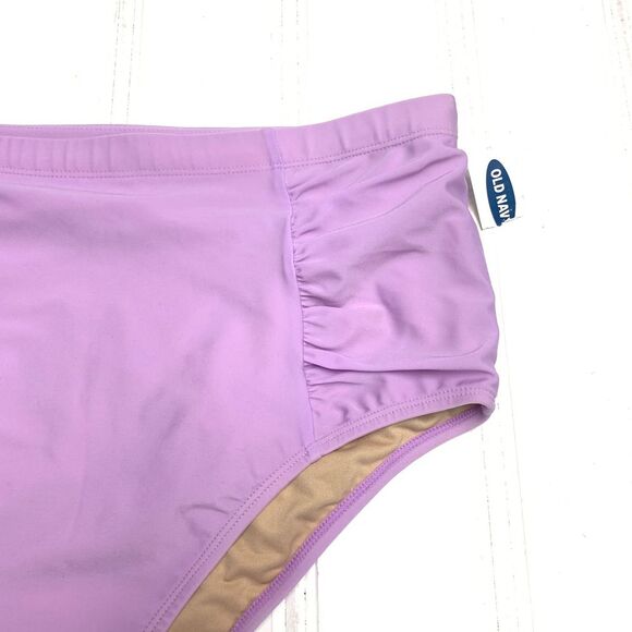 Old Navy Womens 2X High-Waisted Secret-Slim Plus-Size Swim Bottoms Purple Lilac - Picture 5 of 9